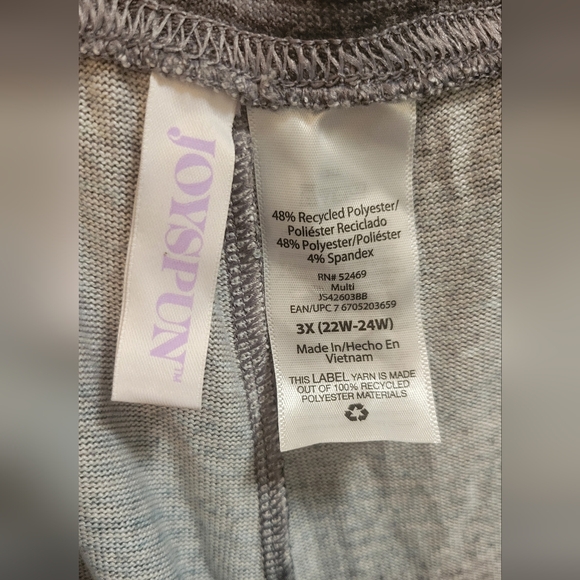 Joyspun NWOT Striped Gray/Teal Pajama Pants - Size 3X - Picture 3 of 4
